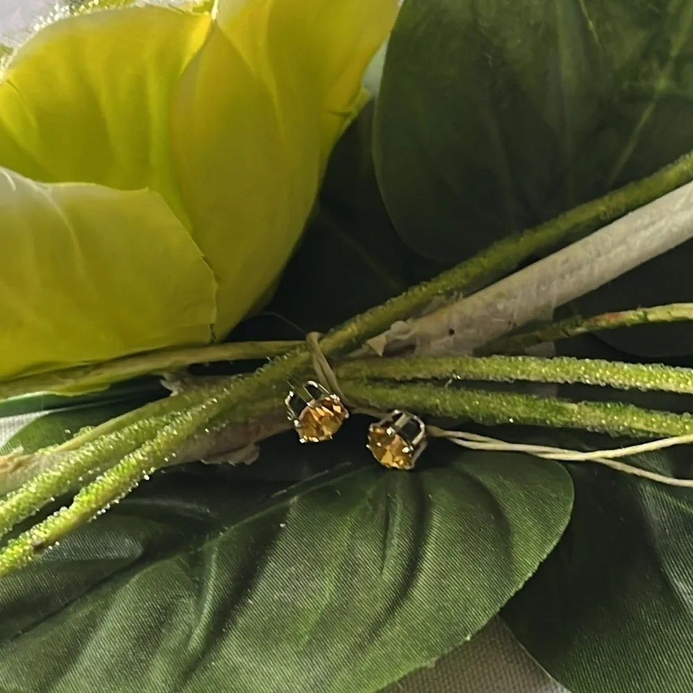Swarovski Crystal Yellow Topaz Stud Earrings